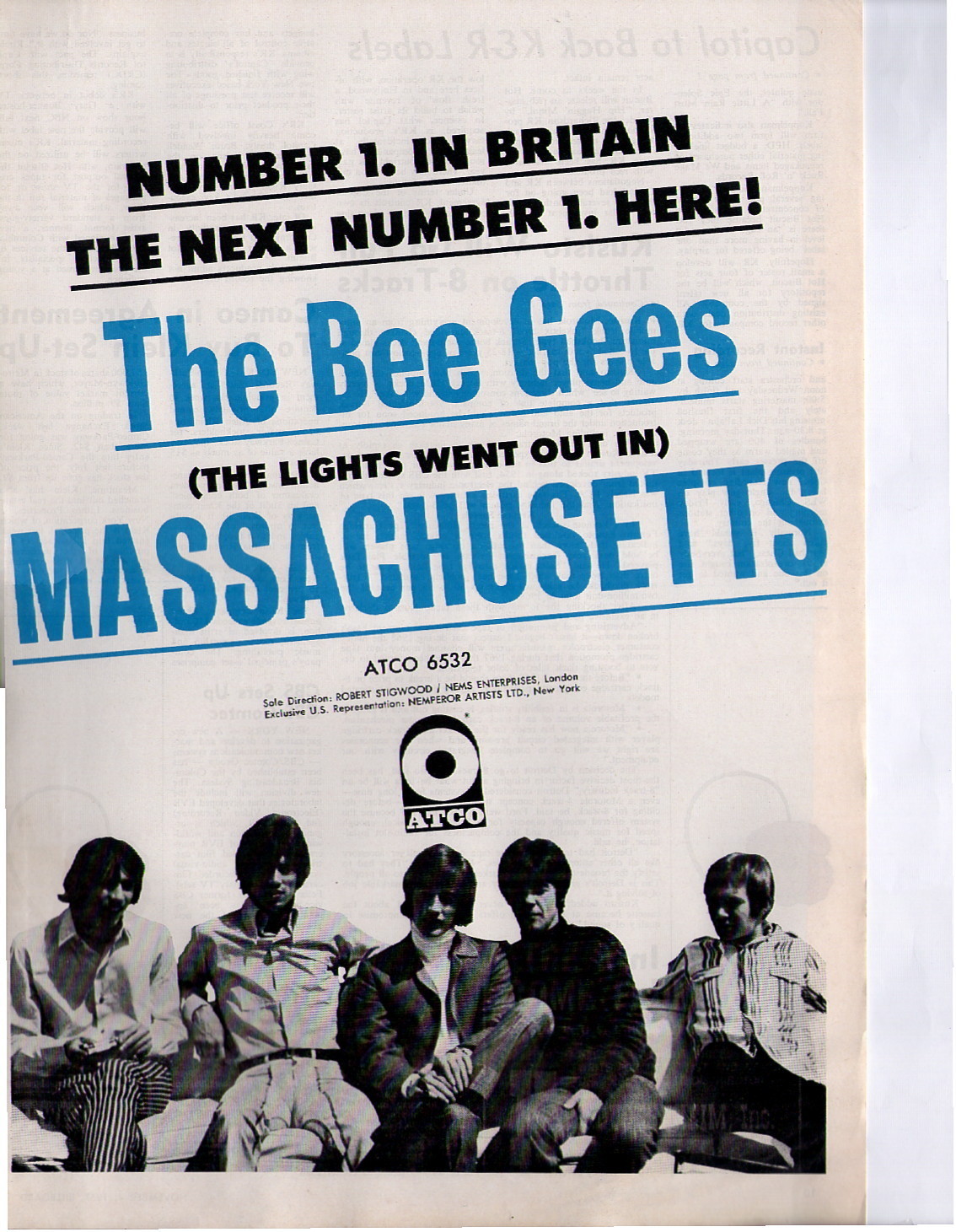 BEE-GEES-Massachusetts-1967-VINTAGE-BILLBOARD-MAGAZINE-AD